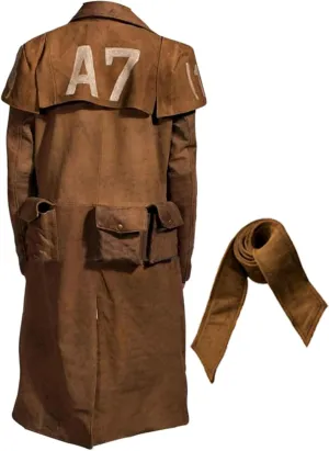 Men's NCR Veteran Ranger A7 Coat Costume - New Vegas Ranger Armor Leather Cowboy Duster Coat for Men