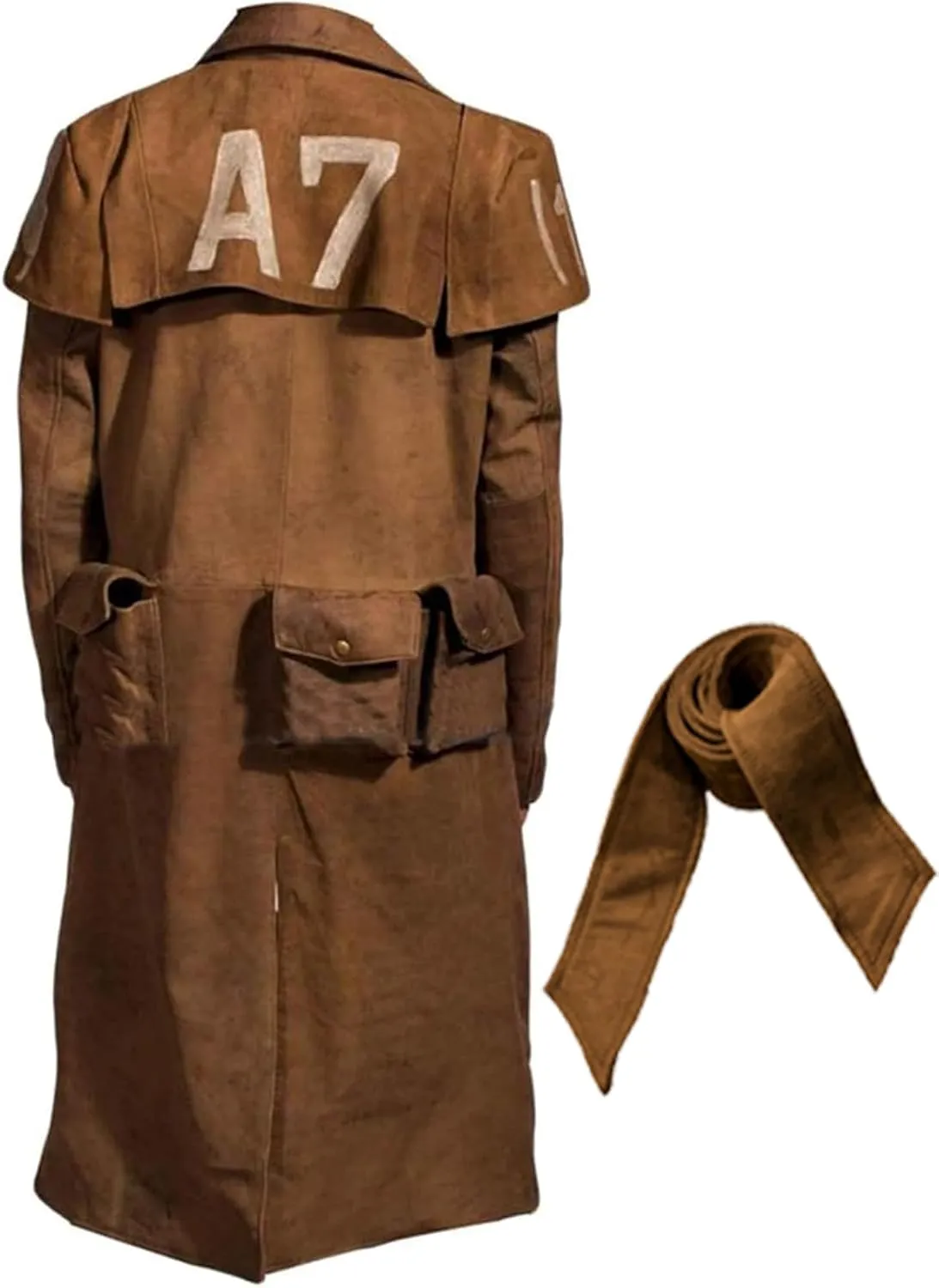 Men's NCR Veteran Ranger A7 Coat Costume - New Vegas Ranger Armor Leather Cowboy Duster Coat for Men