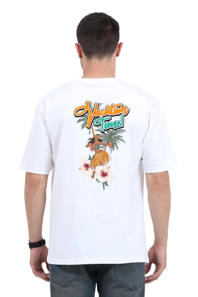 Men's Oversized Classic T-Shirt – "Vacation Time" (Front & Back Print)