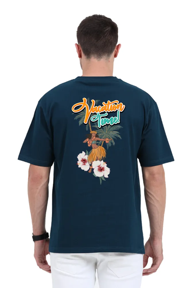 Men's Oversized Classic T-Shirt – "Vacation Time" (Front & Back Print)