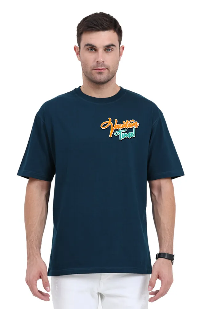 Men's Oversized Classic T-Shirt – "Vacation Time" (Front & Back Print)