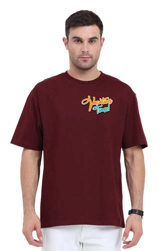 Men's Oversized Classic T-Shirt – "Vacation Time" (Front & Back Print)