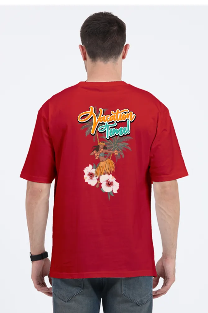 Men's Oversized Classic T-Shirt – "Vacation Time" (Front & Back Print)