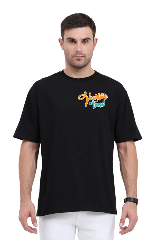 Men's Oversized Classic T-Shirt – "Vacation Time" (Front & Back Print)