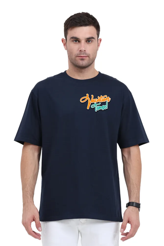 Men's Oversized Classic T-Shirt – "Vacation Time" (Front & Back Print)