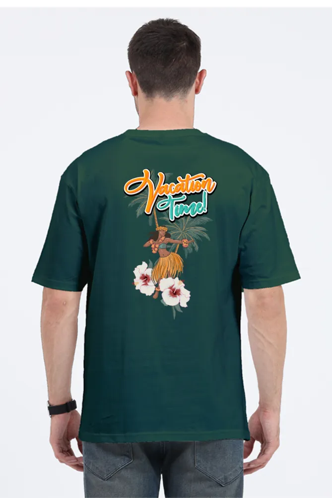 Men's Oversized Classic T-Shirt – "Vacation Time" (Front & Back Print)