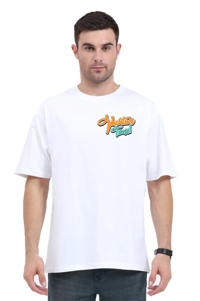 Men's Oversized Classic T-Shirt – "Vacation Time" (Front & Back Print)