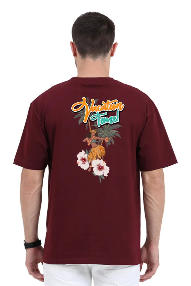 Men's Oversized Classic T-Shirt – "Vacation Time" (Front & Back Print)
