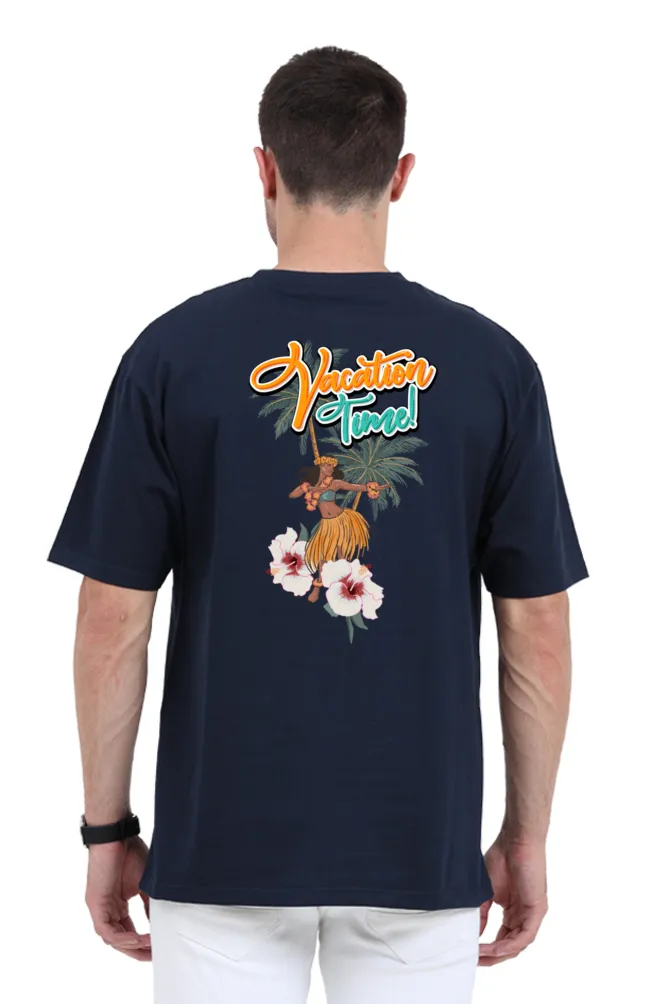 Men's Oversized Classic T-Shirt – "Vacation Time" (Front & Back Print)