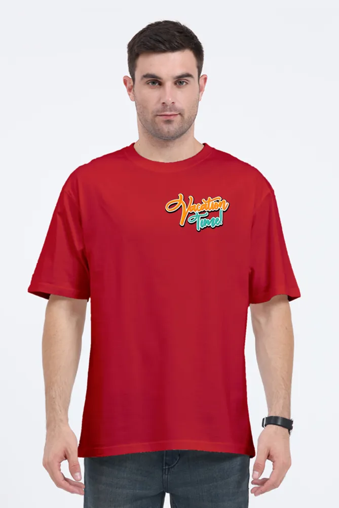 Men's Oversized Classic T-Shirt – "Vacation Time" (Front & Back Print)