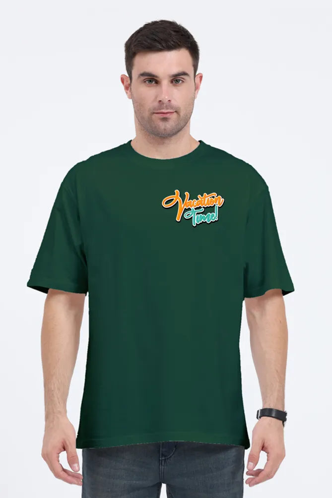 Men's Oversized Classic T-Shirt – "Vacation Time" (Front & Back Print)