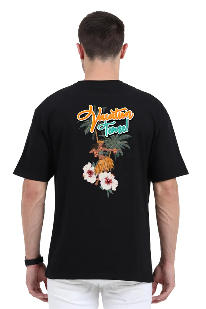 Men's Oversized Classic T-Shirt – "Vacation Time" (Front & Back Print)