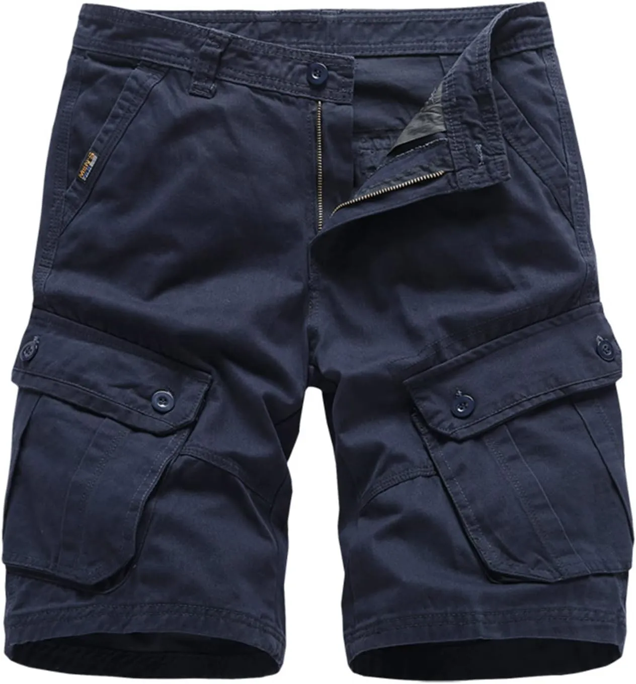 Mens Shorts 5 Inch Inseam Big and Tall Cotton Buckle Zipper Multi Pocket Cargo Shorts Fashion Outddor Work Shorts