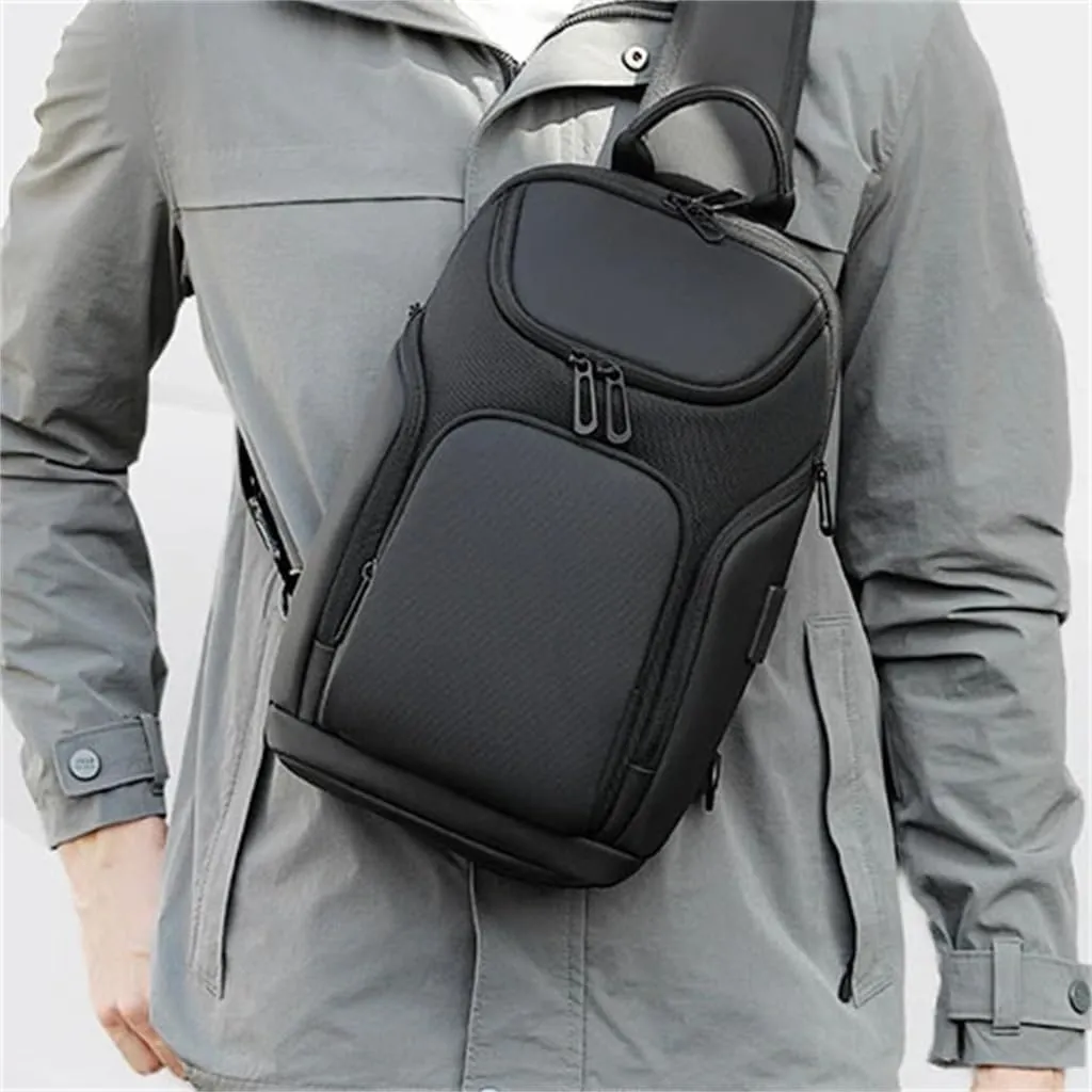 Men's Shoulder Bag Waterproof Charging Cross Body Bag Chest Bag