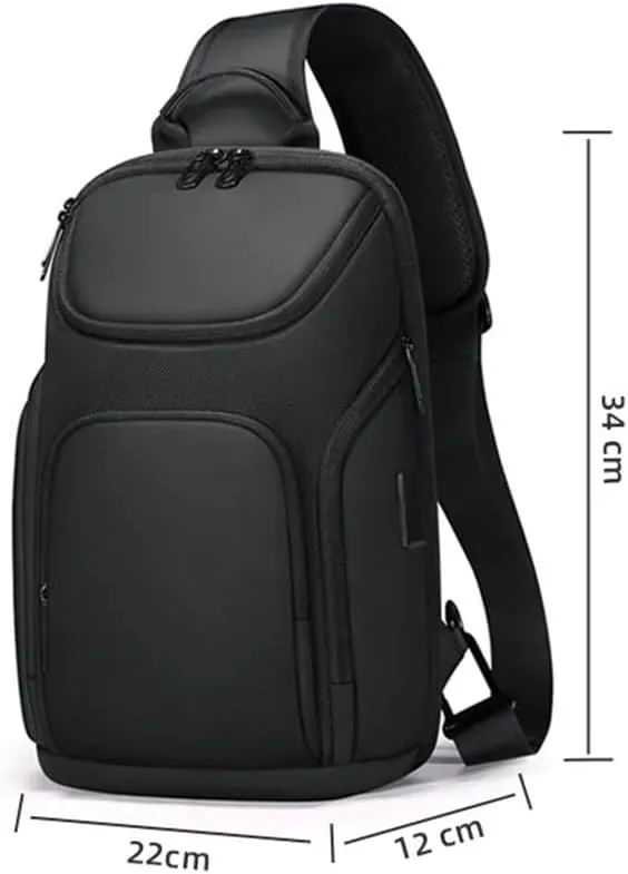 Men's Shoulder Bag Waterproof Charging Cross Body Bag Chest Bag