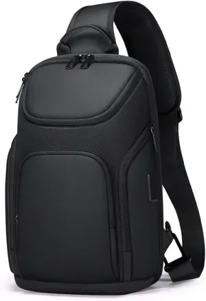 Men's Shoulder Bag Waterproof Charging Cross Body Bag Chest Bag