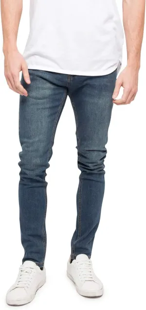 Mens Skinny Slim Fit Stretch Raw Denim Jeans