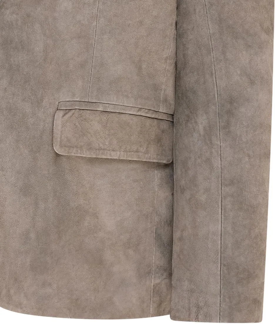Mens Soft Real Suede Leather Italian Blazer Jacket Coat