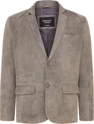 Mens Soft Real Suede Leather Italian Blazer Jacket Coat