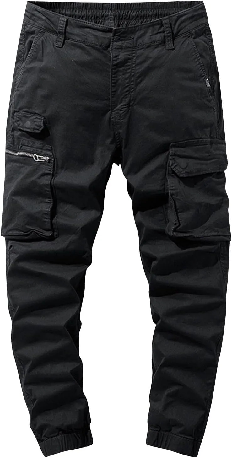 Men's Tactical Pants Waterproof Cargo Hiking Work Pants for Men Outdoor Active Construction Pants with Multi Pocket