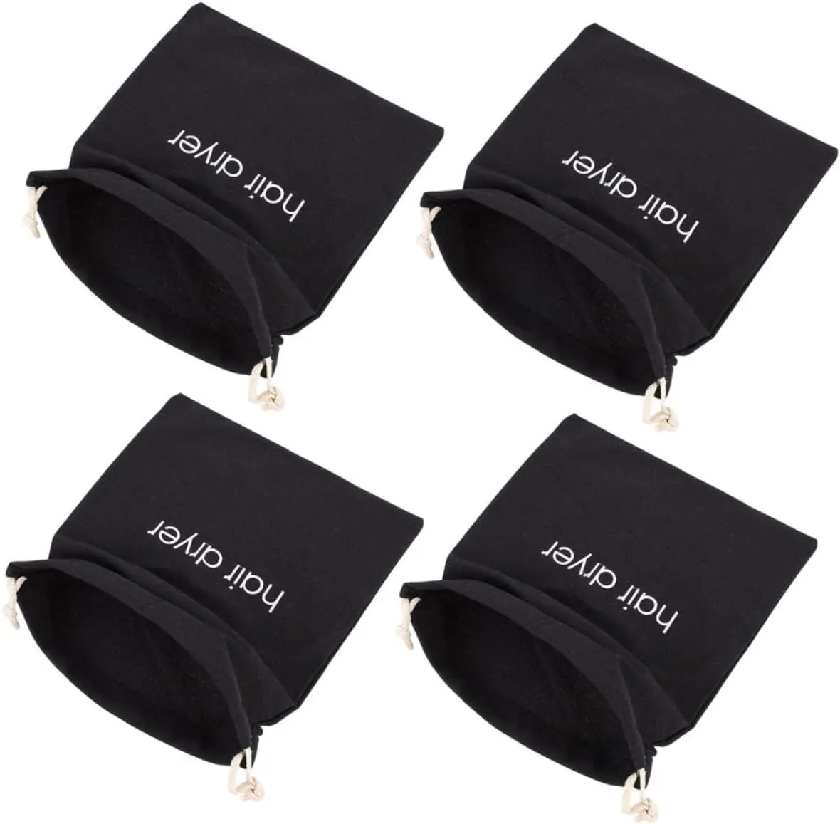 MERRYHAPY 3sets Hair Dryer Organizer Bag Drawstring Storage Bag for Travel Hair Tools 4pcs*3