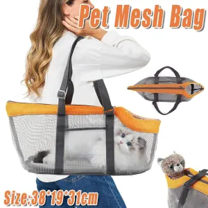 Mesh Dogs Carrying Bag Large Capacity Breathable Outdoor Travel Pet Carrier Bag