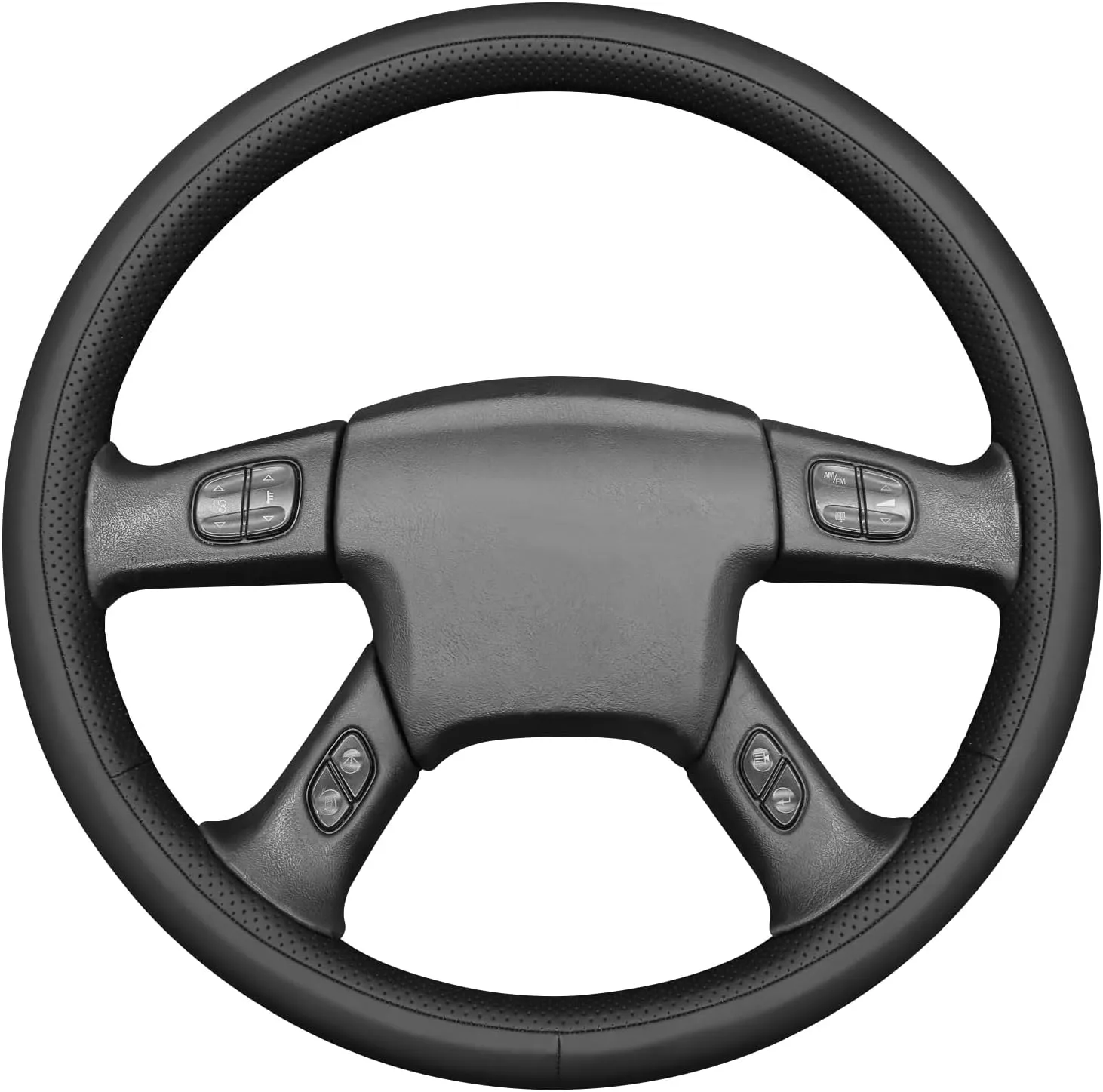 MEWANT Hand Stitch Car Steering Wheel Wrap Cover for Chevrolet Silverado 2003-2007 Steering Wheel Protector Steering Wheel Accessories(3D Style)