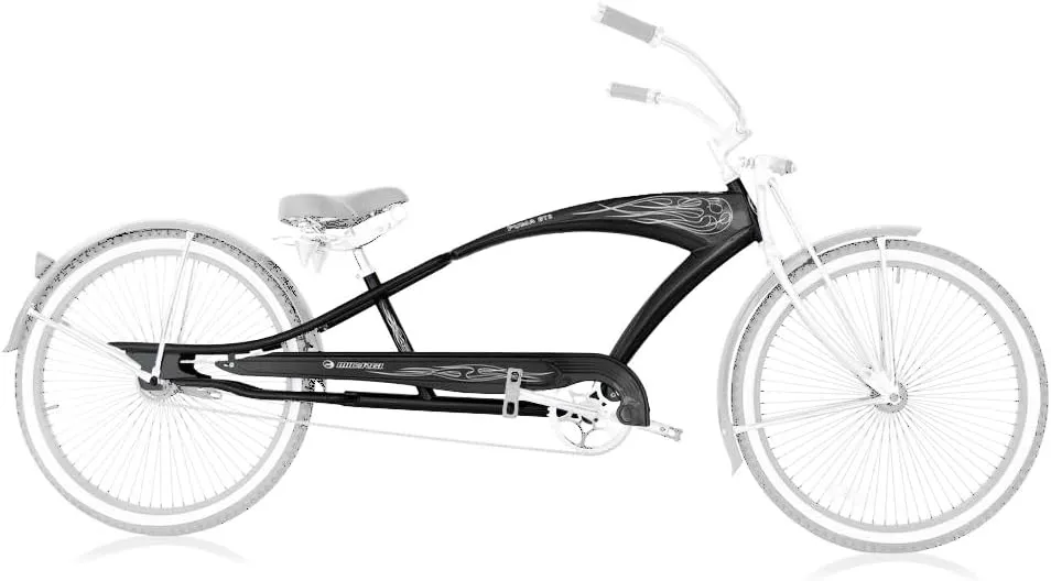 MICARGI 26-inch Stretch Cruiser Steel Frame and Chain Guard for 1/3/7-Speed Coaster/Disc Brake Multi-Color