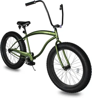 MICARGI Luxe GT 26-inch Beach Cruiser Bike, Coaster Brake 1-Speed, High Rise Handlebar, Fat Alloy Black Rim 80mm,26x4.0 Fat Tire Bike, Bike for Adults, Complete Cruiser Bikes