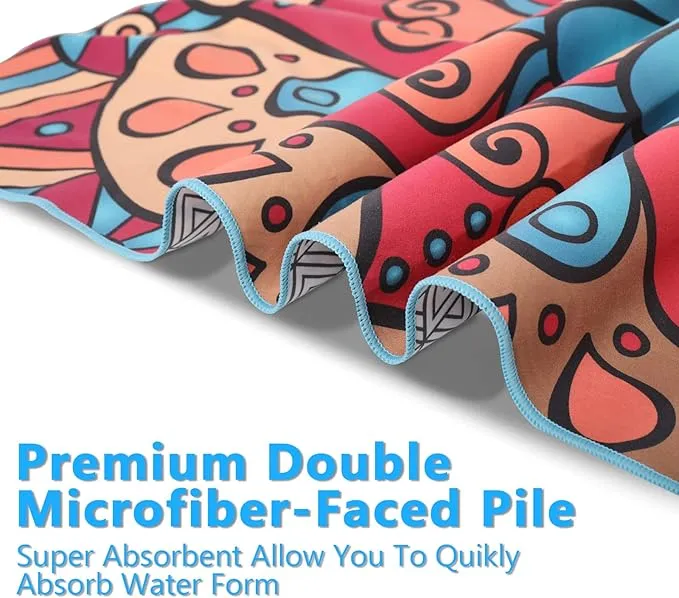 Microfiber Beach Towels 2 Packs, Oversized Quick-Dry Towels for Adults, Lightweight Thin Towels (72" x 36") for Swimming, Beach, Camping