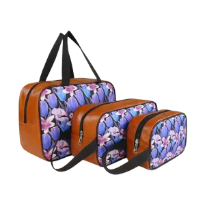 Mike Multi-Functional Makeup Pouch for Women set of 3 - Tan