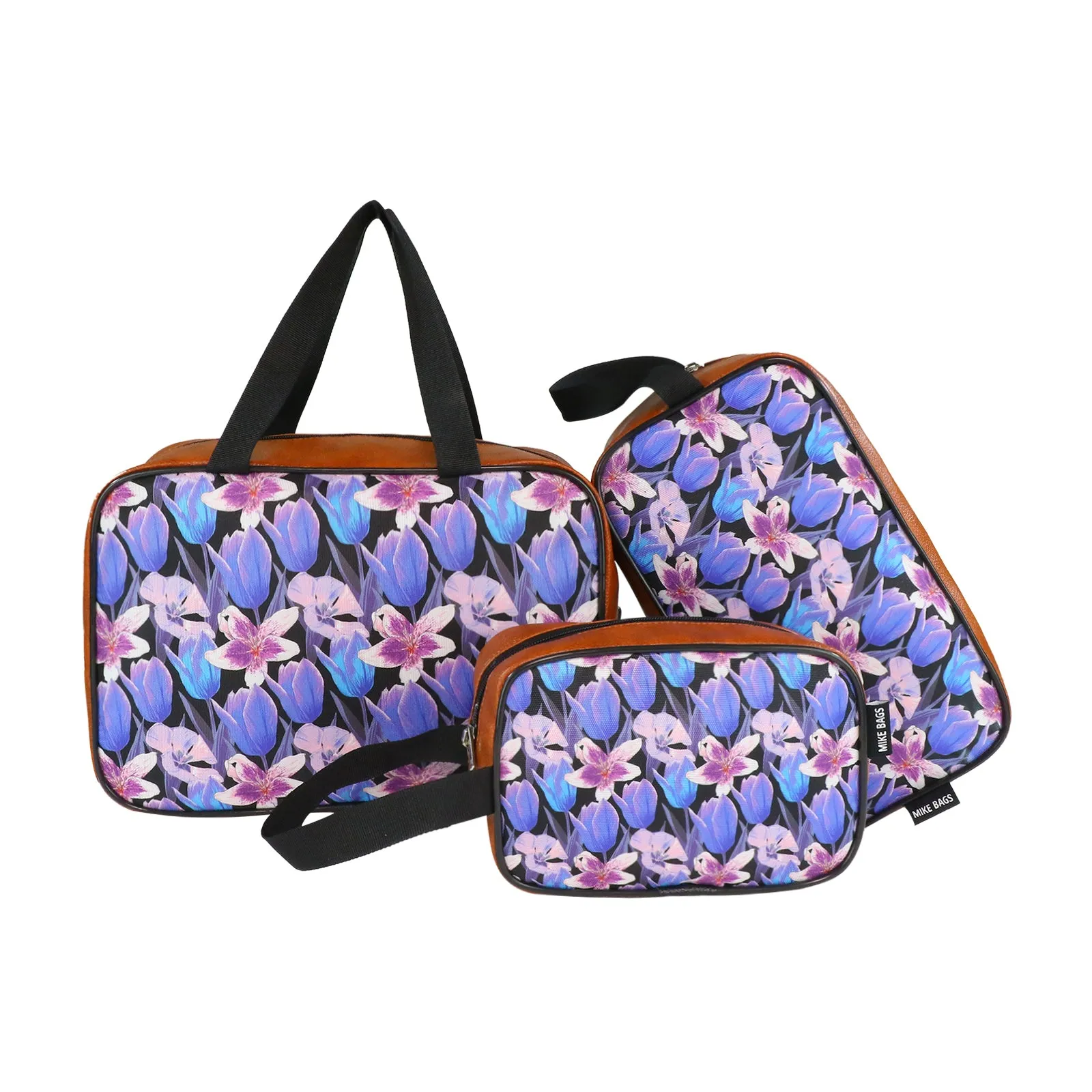 Mike Multi-Functional Makeup Pouch for Women set of 3 - Tan