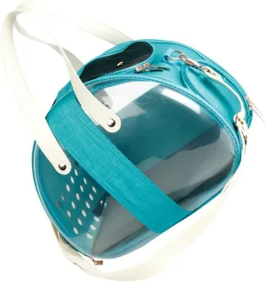Mikikit Portable Cat Capsule Carrier Outdoor Cat Bag Comfortable Durable Single Shoulder Design Breathable Venting Blue Color for Travel Adventure