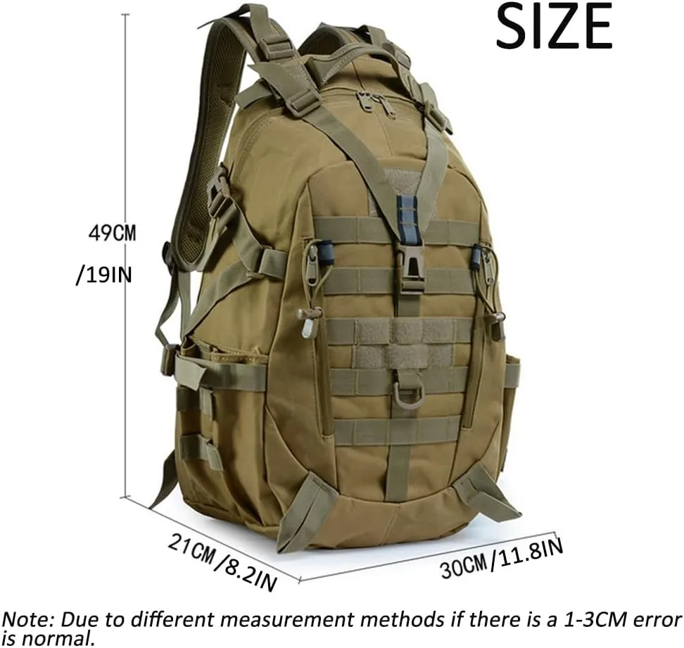 Military Tactical Backpack for Men - Large Capacity, Night Reflective Strip, Ideal for Camping and Work (green)