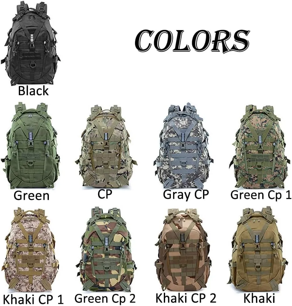 Military Tactical Backpack for Men - Large Capacity, Night Reflective Strip, Ideal for Camping and Work (green)