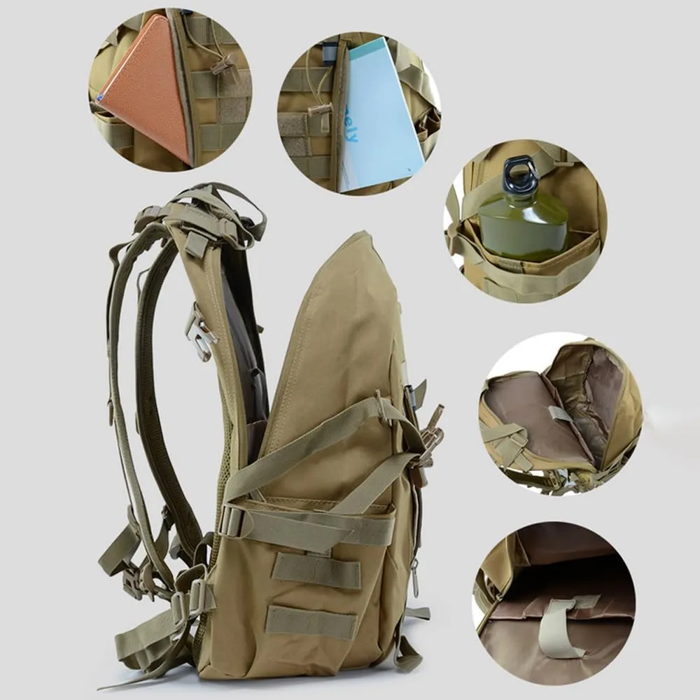 Military Tactical Backpack for Men - Large Capacity, Night Reflective Strip, Ideal for Camping and Work (green)