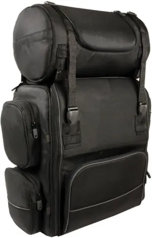 Milwaukee Leather SH680 Large Black Textile Motorcycle Sissy Bar Travel Bag - Large