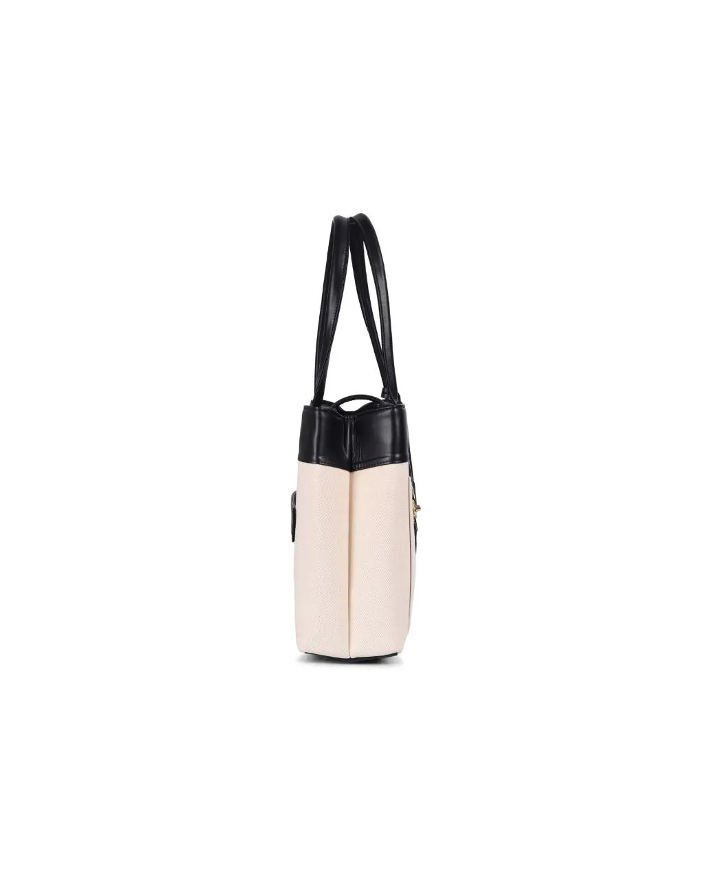 MINDY TOTE BAG | BEIGE & BLACK | MEDIUM