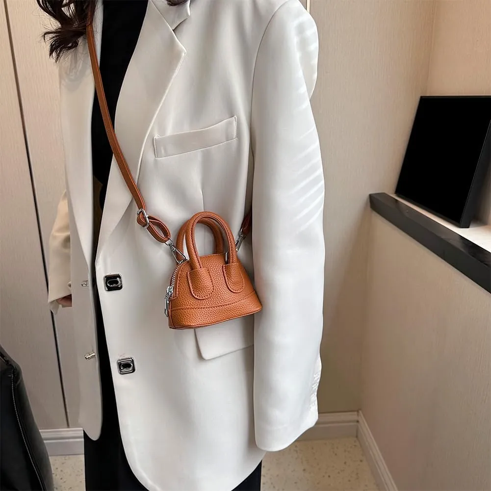 Mini Top Handle Bag Small Purse Cute Crossbody Bags For Women Micro Tote Purse Tiny Shoulder Handbag Faux Leather