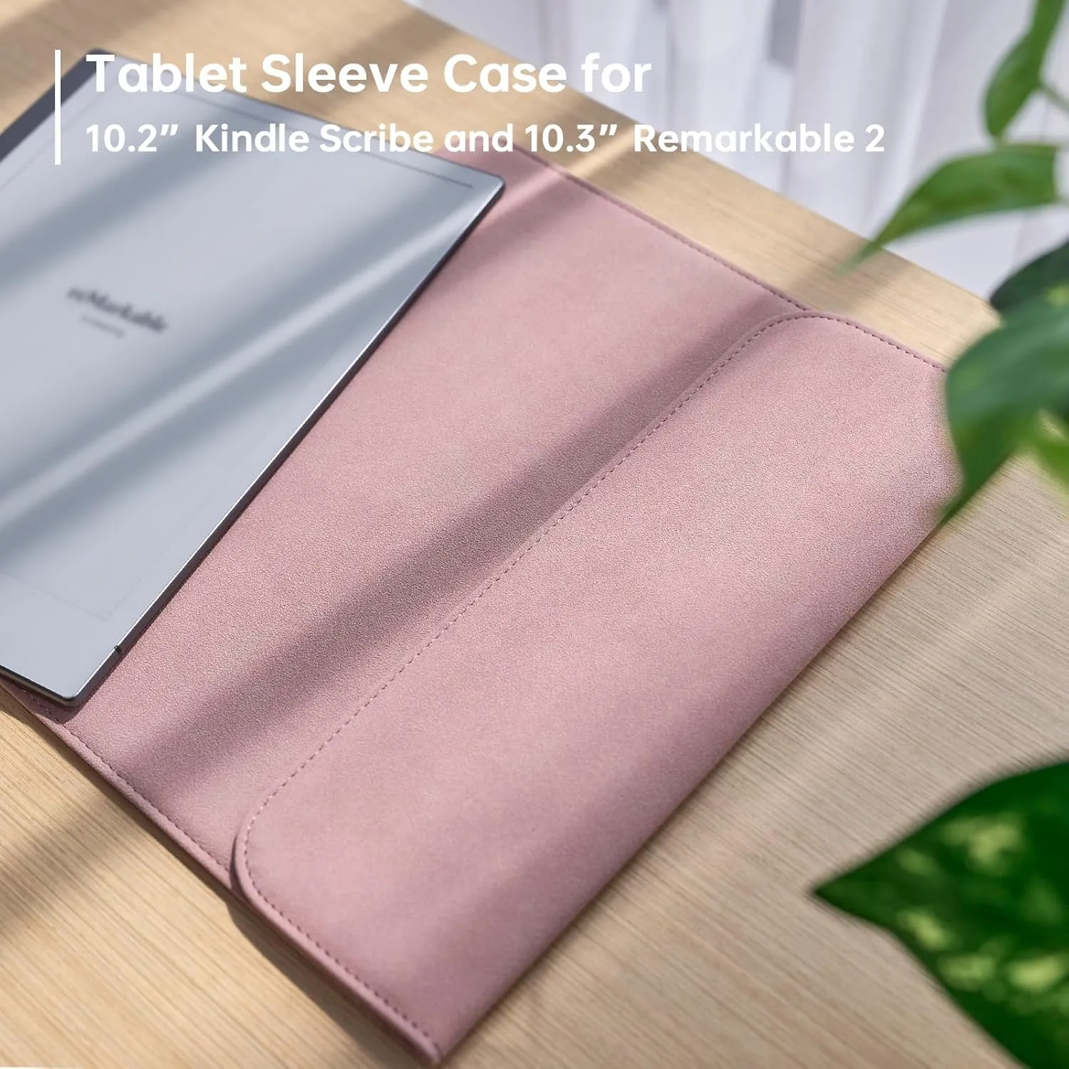 Minimalistic Protective Case - (Magnetic Closure, Scratch-Resistant, Water-Resistant,Pen Holder Design) Tablet Sleeve Case for 10.2" Tablet Device and 10.3" Remarkable 2. (Pink)