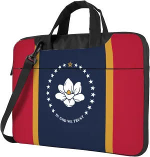 Mississippi State Flag Print Work Laptop Bag Stylish and Protective Laptop Case Briefcase for Men Women Office
