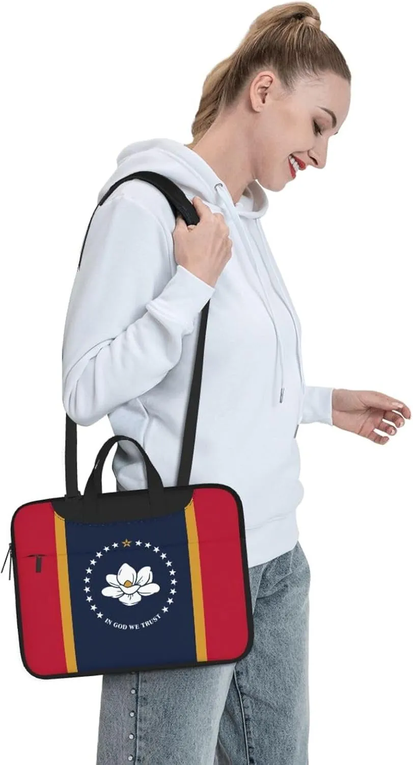 Mississippi State Flag Print Work Laptop Bag Stylish and Protective Laptop Case Briefcase for Men Women Office