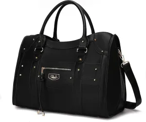MKF Collection Duffle Bag for Women Girls – PU Leather Large Cute Weekender Overnight Sleepover – Carry on Luggage Bag