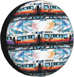 Monorail Train Tire Cover Outdoor Waterproof Snow Sun Rain Wheel Cover Portable Wheel Bags Camper Spare Tire Cover Universal Car Tire Protectors for Trailer RV SUV