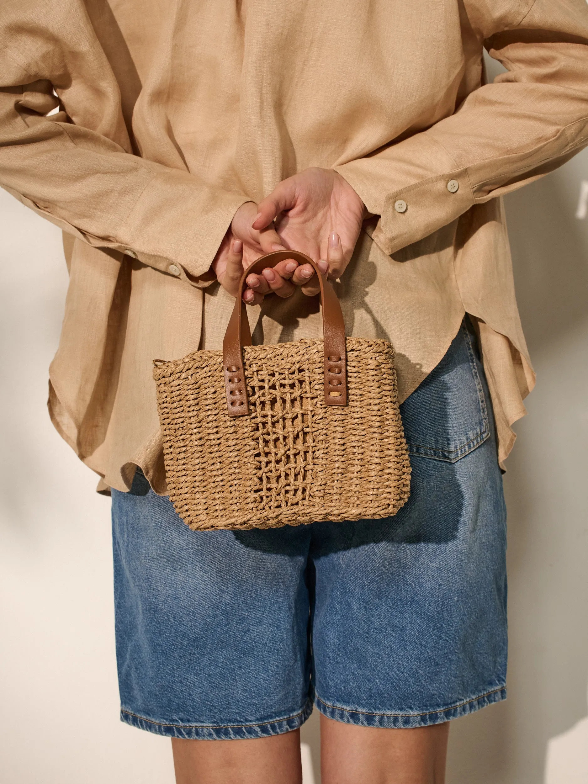 [MOQ*2] Piccolo Petit Straw Bag in Tan