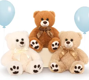 MorisMos Bulk Teddy Bears for Kid Girlfriend Boyfriend Valentine's Gift,3-Pack Teddy Bear Stuffed Animals Bulk,14'' Teddy Bears Bulk,Soft Stuffed Bear Stuffed Animal Wholesale for Birthday Baby Shower
