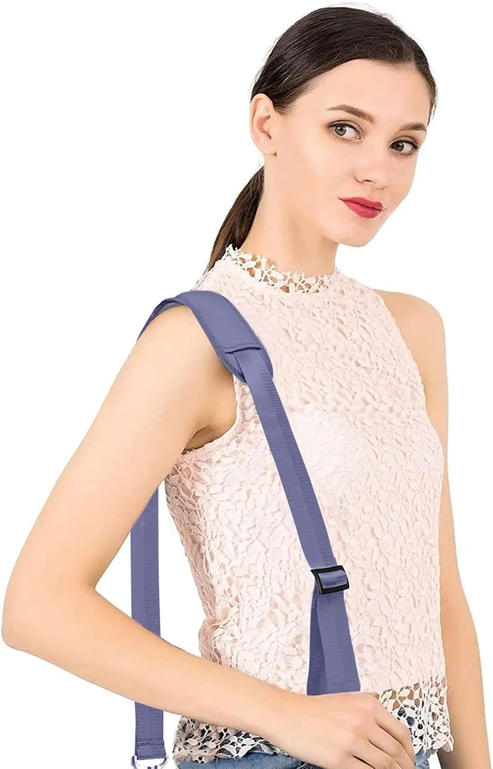 MOSISO 56 inch Shoulder Strap, Adjustable Thick Soft Universal Replacement Non-Slip Fit Padded with Metal Swivel Hooks for Laptop Shoulder Bag/Laptop Messenger Bag/Crossbody Bag, Lavender Gray
