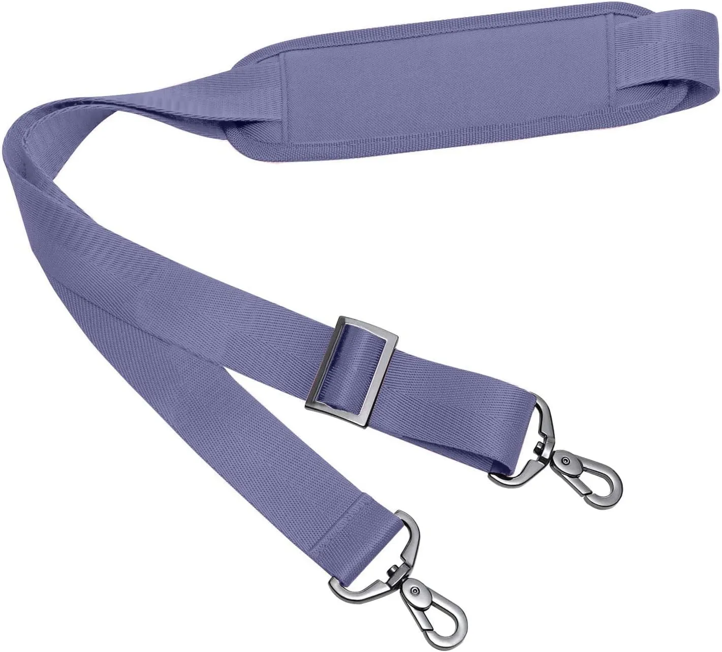 MOSISO 56 inch Shoulder Strap, Adjustable Thick Soft Universal Replacement Non-Slip Fit Padded with Metal Swivel Hooks for Laptop Shoulder Bag/Laptop Messenger Bag/Crossbody Bag, Lavender Gray