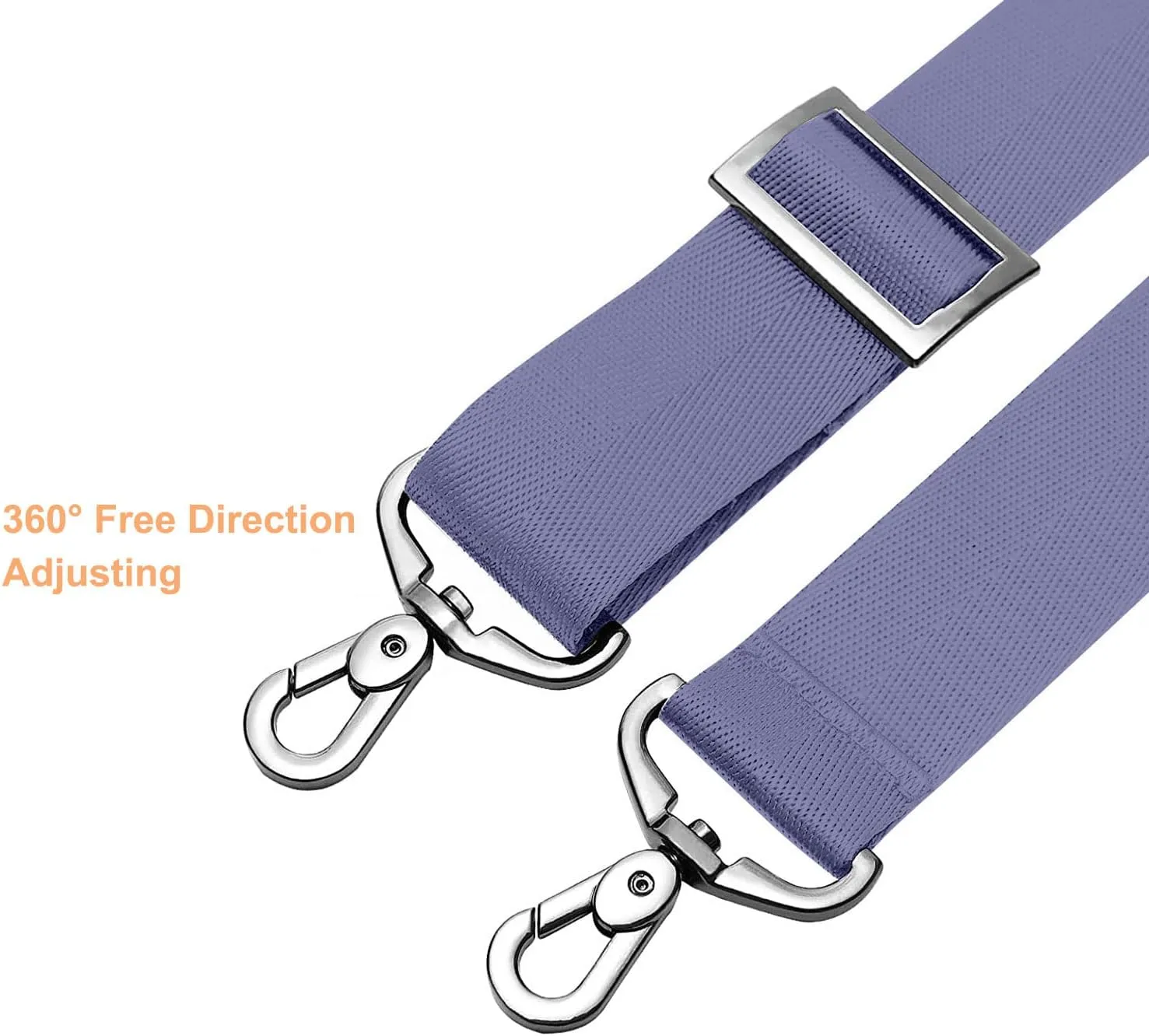 MOSISO 56 inch Shoulder Strap, Adjustable Thick Soft Universal Replacement Non-Slip Fit Padded with Metal Swivel Hooks for Laptop Shoulder Bag/Laptop Messenger Bag/Crossbody Bag, Lavender Gray