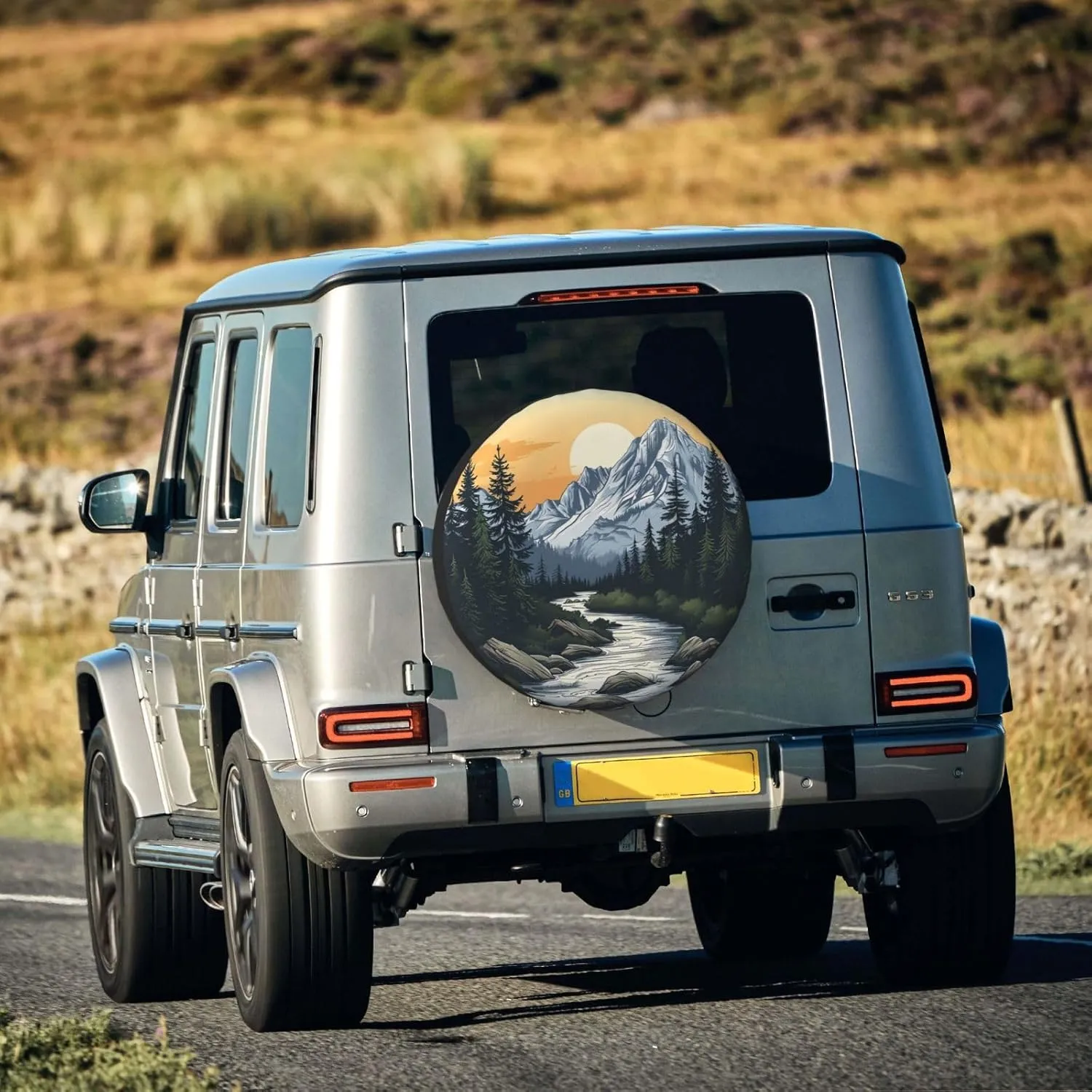 Mountains Nature Sunset Scenery Spare Tire Cover Weatherproof Universal Wheel Protectors Wheel Covers for RV Camper Travel Trailer SUV Truck 17 Inch
